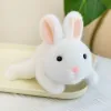 Very precious, soft and fragrant white rabbit magnetic refrigerator sticker, plush doll, toy table companion doll, cute and fun gift choice, white plush rabbit magnetic sticker switch decoration, home cute wall-mounted style Specification image